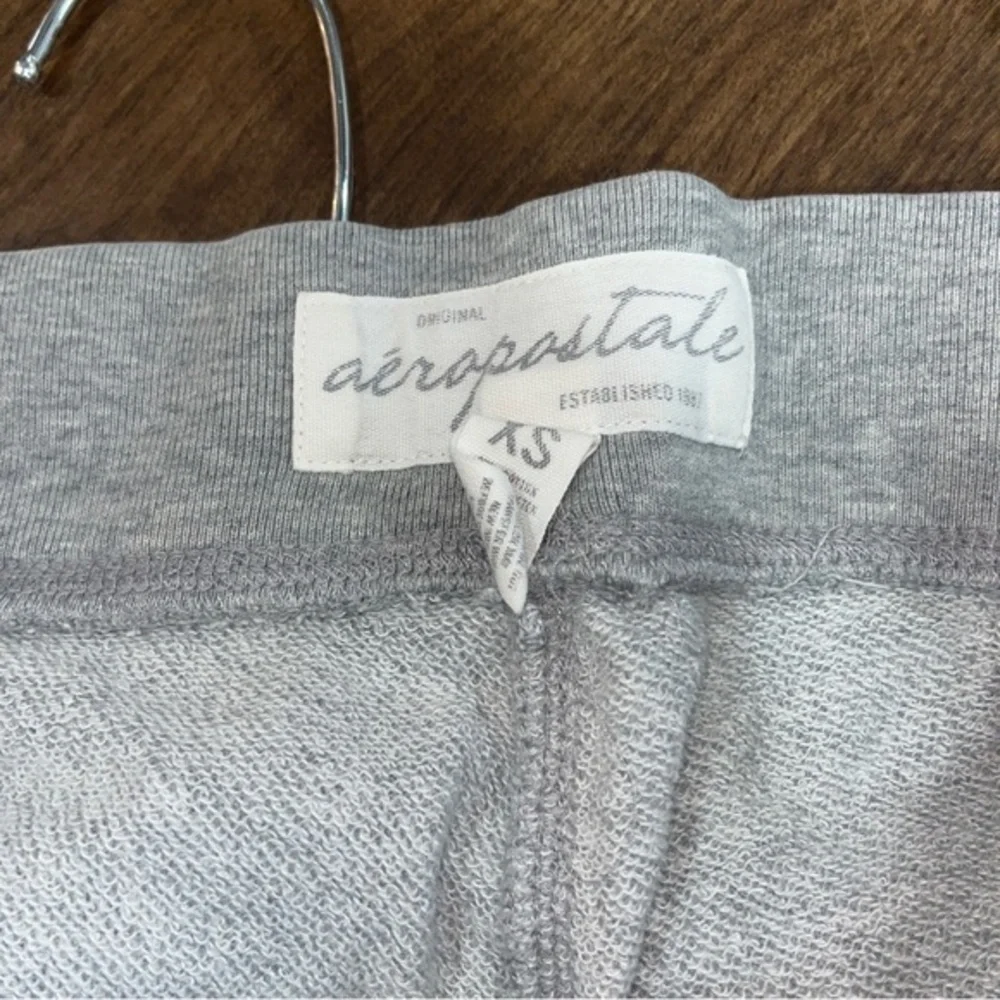 Aeropostale AERO Logo Sweat Shorts gray Elastic Waist Drawstring Size xs